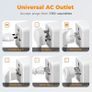 Universal Travel Adapter, Travel Plug Adapter Worldwide with 1 Universal AC Outlet 4 USB Ports (2 USB C), International Plug Adaptor for UK to Europe USA Australia (Type C G A I) Grey White Image 5