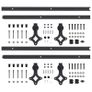 Sliding Door Hardware Kits 2 pcs 183 cm Steel Black Image 3