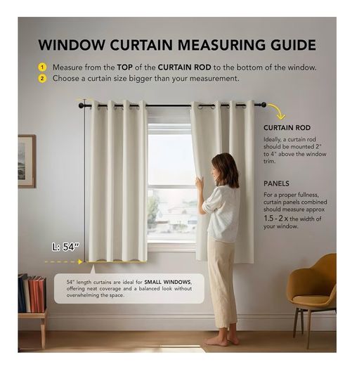 Light beige black out curtains 54" x 46"