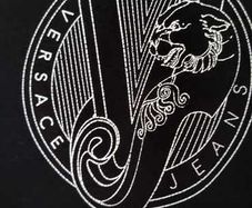 Versace Jeans Black Logo Long Sleep Top Sz S