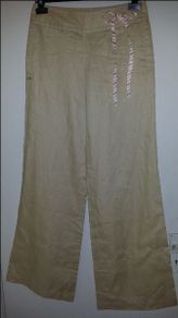 BNWT Tommy Hilfiger wide leg women's 100 % linen trousers size UK10 US6 EUR38 Price includes postage
