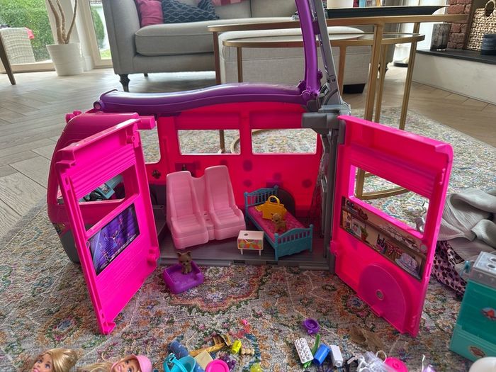 Barbie Campervan/Slide/Pool/Dolls/Accessories