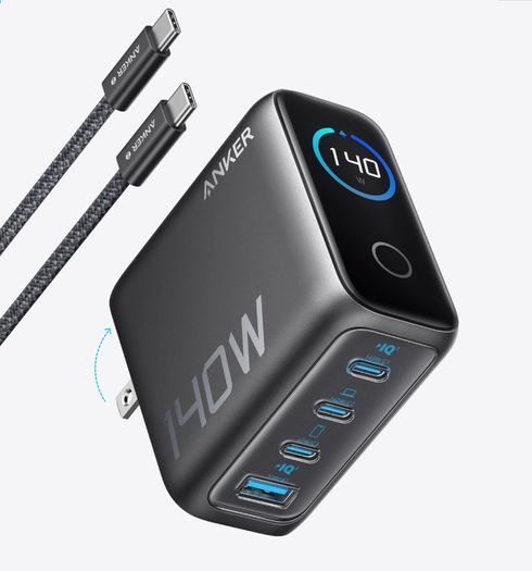 NEW Anker 140W 4-Port Charger PD 3.1 - Smart Screen - EU Plug