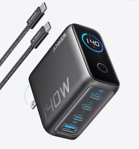 NEW Anker 140W 4-Port Charger PD 3.1 - Smart Screen - EU Plug
