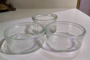 Souffle Glass Container / Small Decorative Glass Storage Jars / Cactus Or Succulent Pots , Set Of 3