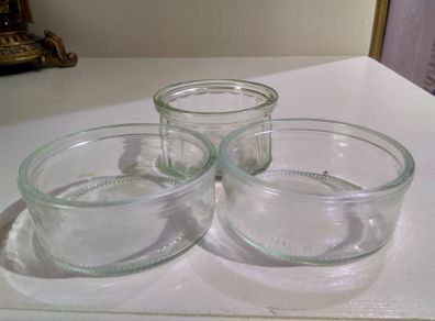 Souffle Glass Container / Small Decorative Glass Storage Jars / Cactus Or Succulent Pots , Set Of 3
