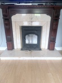 full fireplace with insert stove