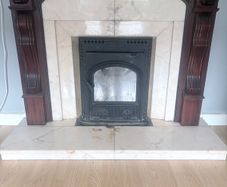 full fireplace with insert stove
