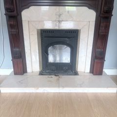 full fireplace with insert stove