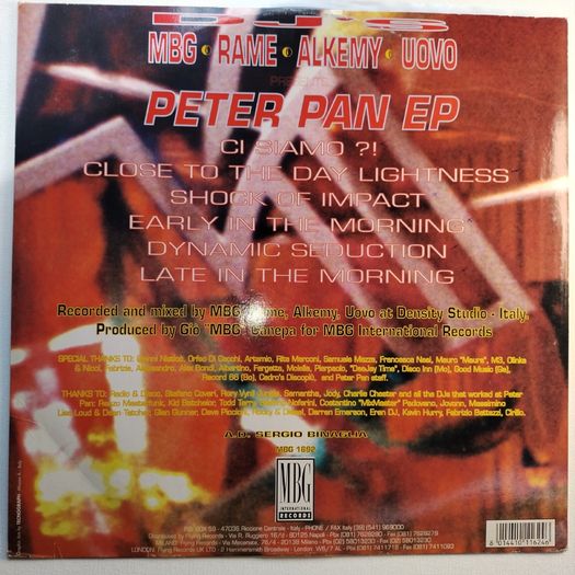 Dj MBG, Rame, Alkemy, Dj Uovo - Peter Pan EP - Super RARE Deep House CLASSIC EP!