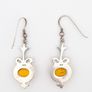 Natural Honeycomb Amber On Sterling Silver Earrings Image 3