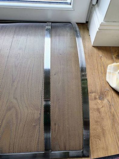 De Ville Bow pewter finish fireguard for sale