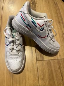 Nike Air Force 1 Low - White / Multi-Colour Swoosh Outline