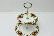 Vintage Royal Albert "Old Country Roses" Two Tier Cake Stand