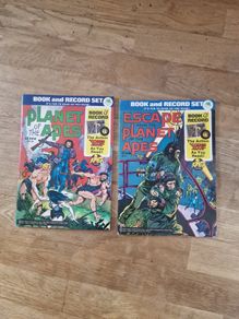 2 vintage comic books and record set PLANET OF THE APES
