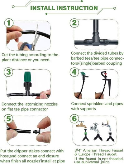 NEW SALE | 100FT Drip Irrigation System, 173Pcs Micro Irrigation Kit, Greenhouse Plant Watering Hose, Automatic Irrigation System with Adjustable Nozzle Sprayer and Dripper Automatic for Lawn, Garden, Patio