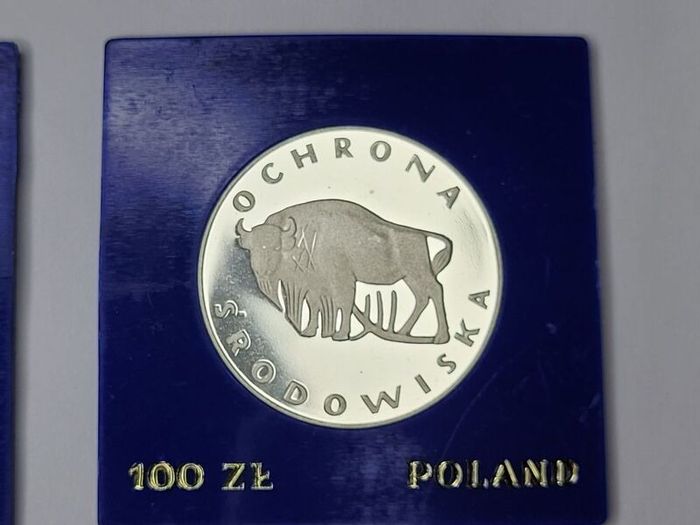 Poland 100 zlotych silver coins Environmental Protection1977,1978