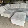 Grey corner sofa with matching footstool Image 6