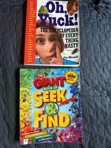 Seek & Find book and Yuck encyclopaedia