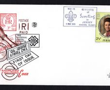 1971 Jersey Cover celebrating 65 Years of Scouting in Jersey Channel Islands, 1st November 1971 tying 2 1/2d Princess Anne illustrated cover
