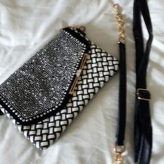 Black/white Diamante Bag