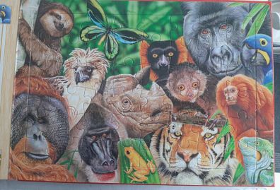 New large 48 piece Endagered Animals Jigsaw Book