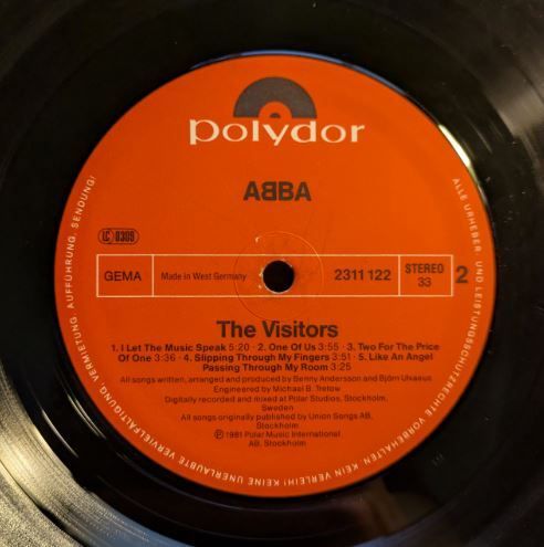 LP The Visitors ABBA, Germany press, 1981.