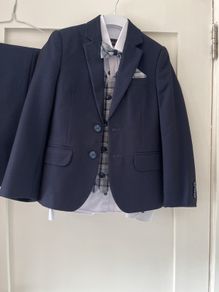 Boys 3 piece navy Communion Suit with shirt