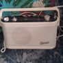 Roberts portable radio, shelfs, grey white and yellow small shelves,Christmas tree skirt childrens desk chair, picture. Single duvet cover new. Small black mirrors. Bundle for 150.00 Image 2