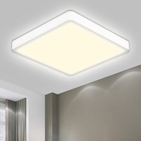 LED Ceiling Light, 3000K/4000K/6500K 3 Color Temperature, IP54 Waterproof Bathroom Light, Modern Square LED Ceiling Light for Bedroom, Kitchen, Hallway, Outside Porch and Mor