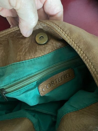 Cortefiel Leather Shoulder Bag