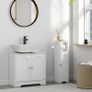Under Sink Bathroom Cabinet with 2 Arch Doors - White Image 7