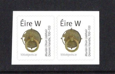 2018 Ireland 100 Objects Donore Handle, 700-720 Self-adhesive Definitive Stamp ex booklet Pair Mint Never Hinged (MNH)