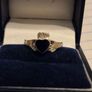 925 Sterling Silver Claddagh with Onyx Stone Ring - Fully hallmarked Image 4