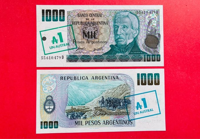 Argentina   I AUSTRAL  Overprint 1985  PICK 320 ( Uncirculated )