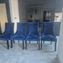 Four Navy Velvet Dining chairs Image 10