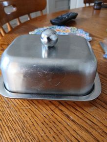 Stainless steel butter dish