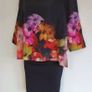 Ted Baker Cadie 2in1 Black Pink Purple Floral Bodycon Blouse Overlay Dress PRICE DROP Image 4