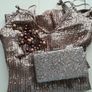 Rose gold Zara dress with matching bag and necklace Image 8