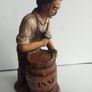 Wooden Guinness Barrell Maker and Old Women Figures Image 2