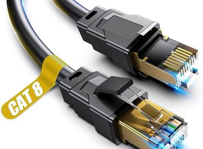 NEW SALE | Cat 8 Ethernet Cable, 0.5M 1M 2M 3M 5M 6M 9M 12M 15M 18M 30M Heavy Duty High Speed Internet Network , Professional LAN Cable Shielded in Wall