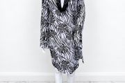 Pre Owned Primark Monochrome Tropical Leaf Print Beach Cover-Up