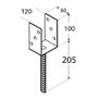Galvanised Concrete In "U" Shape Post Support Heavy Duty For 120mm Posts Image 2