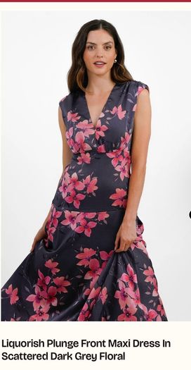 Liquorish plunge front maxi dress