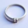 Vintage Serling Silver 925 Ruby Pebble Stacking Ring Size J1/2 - 1,2g Image 3