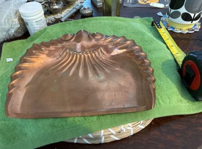 retro copper crumb tray with makers mark