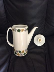 Arklow Pottery Vintage Green Leaf Coffee Pot