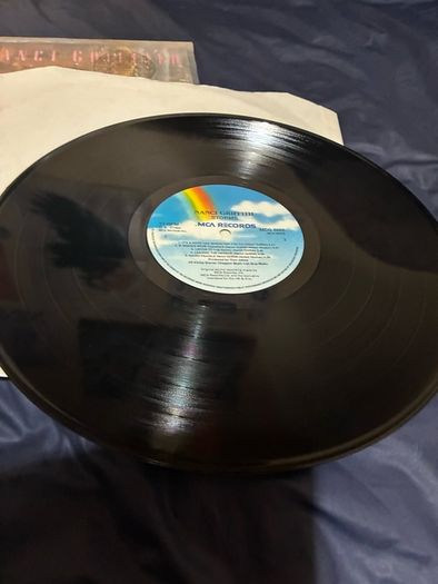 A Nanci Griffith record collection.