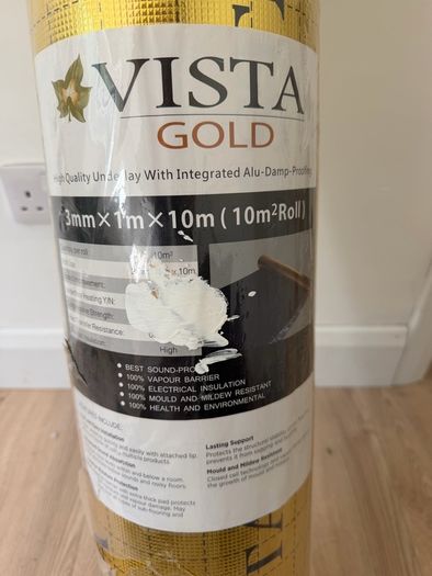 Vista Gold 3mm Foil Wood Flooring Underlay