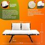 Polyrattan Garden Bench with Reclining Function Cushion Adjustable Armrests Weatherproof Outdoor Garden Patio Balcony Sofa Couch Lounger Image 2